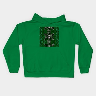 Pattern of Green Background Futuristic Style Kids Hoodie